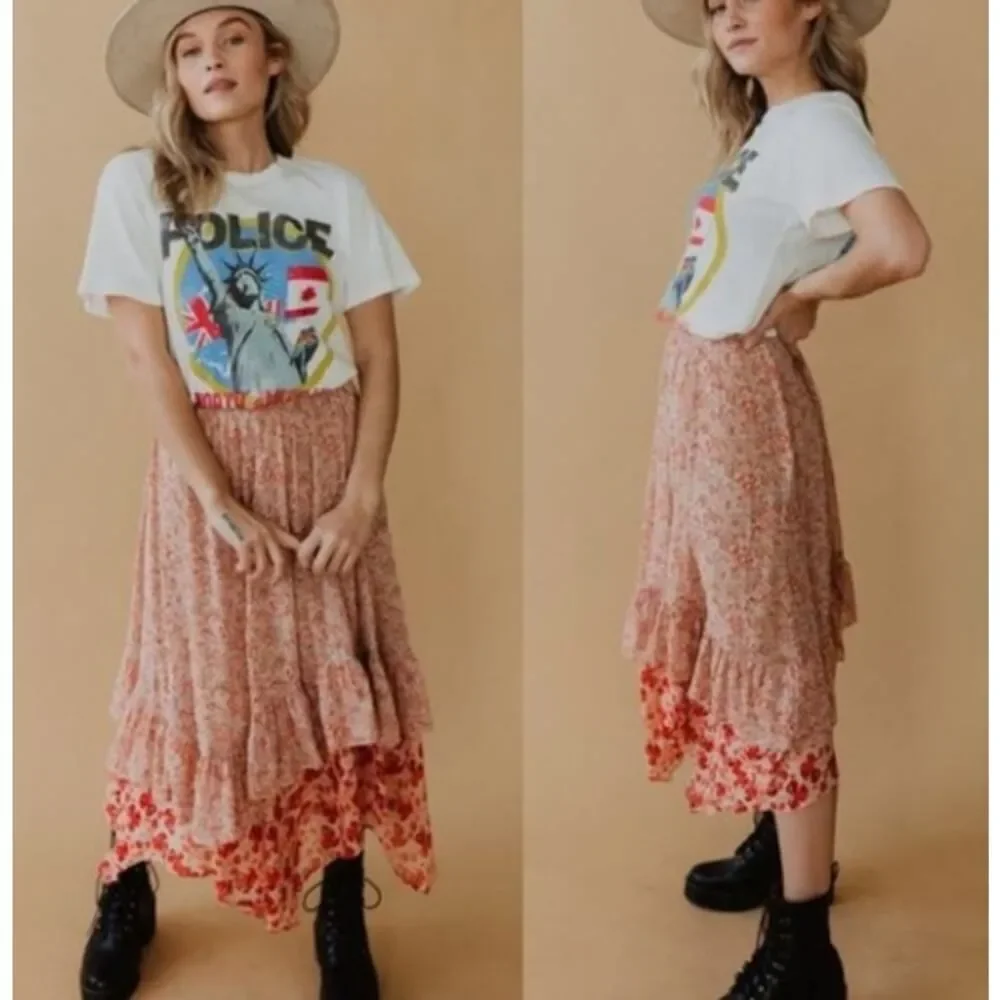 Free People Zuma Floral Tiered Skirt Women‘s Sz. 0